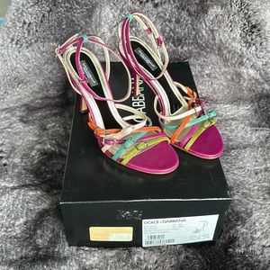 Dolce & Gabbana multicolor high-heel sandals size 7 NEW